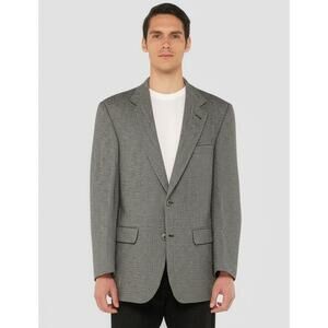 Bill‎ Blass Blazer Mens Gray Herringbone Notch Lapel Blazer Classic Vintage